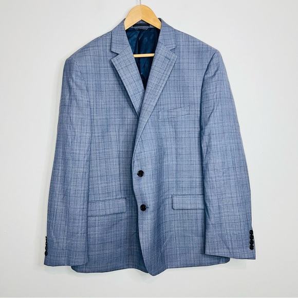 Lauren RL Classic Blue Window Pane Wool Blend Blazer 48R - Picture 1 of 8